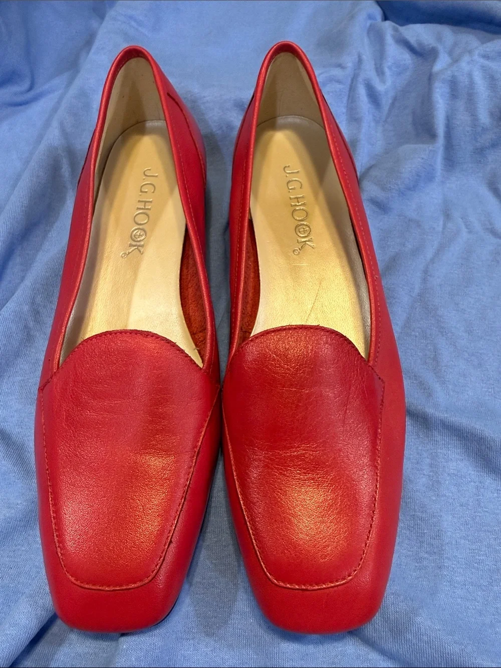 J.G. Hook Red Leather Women's Loafers